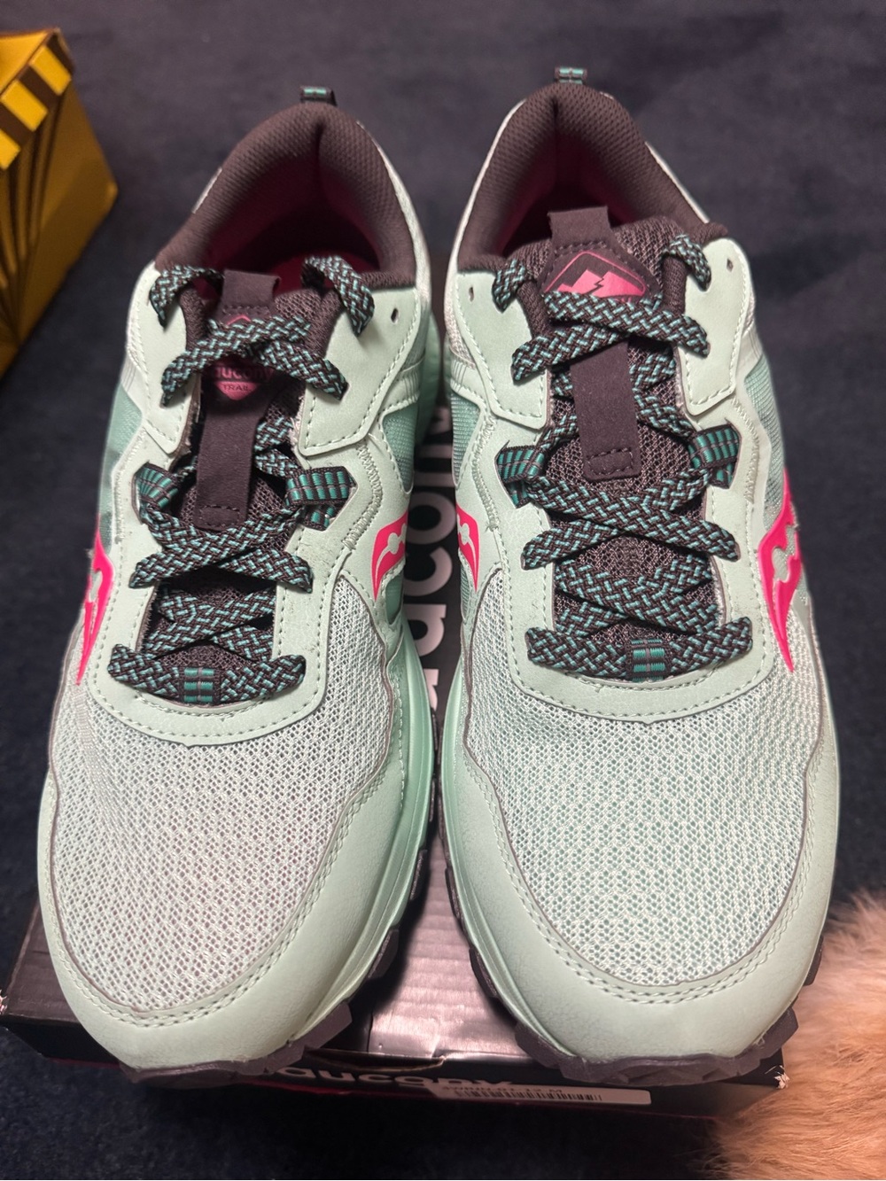Saucony Excursion tr16 Women's Mint Green Sneakers with Pink Logo